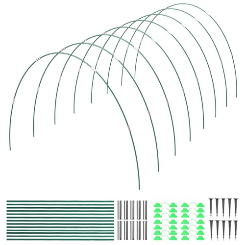 155×65cm Pflanztunnel Bögen,40 PCS Folientunnel für Hochbeet,Pflanztunnel Bögen für Hochbeet,Frühbeet Tunnel DIY Pflanze Unterstützungfür Garten Zeile Abdeckung Pflanzen Obst Gemüse.(Schwarzgrün) 