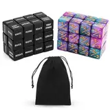 BOXOB 48stk Fähigkeiten-Schlüsselwörter-Zählwürfel, Kreaturenstatistik-Buff Loyalitätswürfel-Token Magic Life-Zähler für MTG TCG Kartenspielzubehör mit Samtbeutel Tischspiele Versammlungspartys