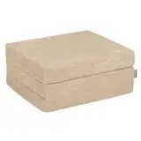 KiddyMoon Kinder Matratzen Aufklappen Aus Schaumstoff Kindermatratze Kleinkindmatratze Kinderzimmer Faltmatratze, Beige