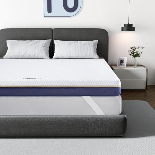 BedStory Topper 180x200cm, 10cm Höhe H3&H4 Gel Memory Foam Topper, Öko-TEX® Zertifiziert Gelschaum Matratzentopper, geeignet für diejenigen, die einen härteren Topper bevorzugen