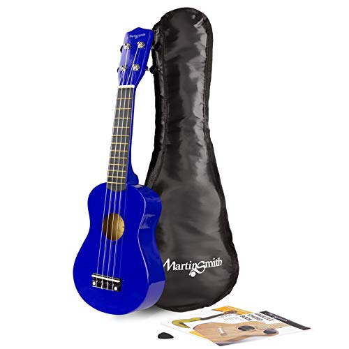 Martin Smith Soprano Ukulele mit Ukulele Bag & Chord Book - Blau