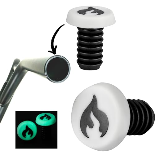 Chilli PRO Scooters Barends Plugs Stunt-Scooter Stahl & Titan Bar Lenker Enden verschluss Stopfen (1 Paar) Glow/Flame Logo schwarz