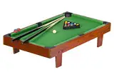 Leomark Billard aus Holz - Mini Tisch - Billardtisch mit 2 Queues, Holzoptik, für Kinder, Mit Zubehör, Dim: 91,5 (Länge) x 51 x 20 cm