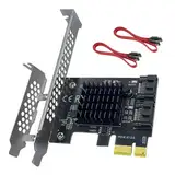 PCI-E zu SATA3.0 Erweiterungskarte 2 Ports, PCIe SATA III 6Gbps Max Speed Controller Karten für PCI-Express (1X 4X 8X 16X) Steckplatz, unterstützt SSD und HDD für Windows, MAC OS, Linux, Vista System