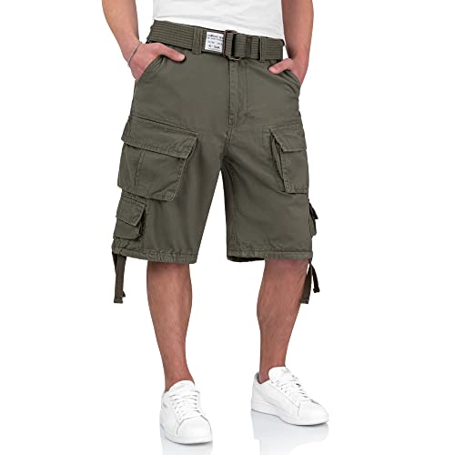 Surplus Division Herren Cargo Shorts, oliv, 4XL