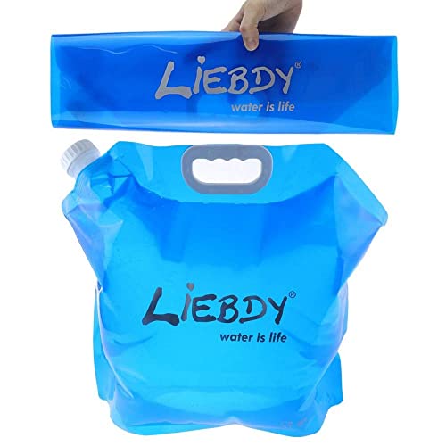 Liebdy® Faltbarer Wasserbehälter 5 Liter BPA frei, Flexibler Wasserkanister für Notfall Prepper Krisenvorsorge Notfallausrüstung Krisenvorbereitung Vorrat Blackout Survival | blau