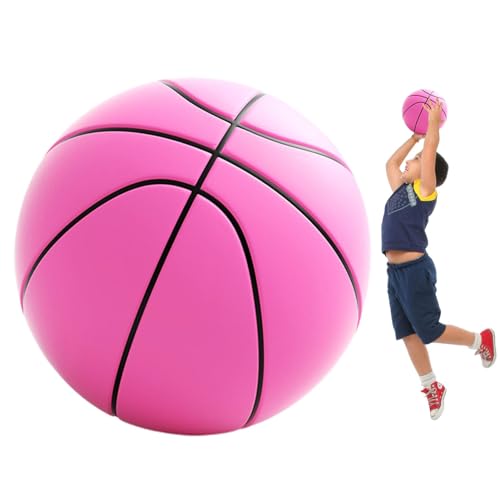 Silent Basketball | 3D-Textur Bskt Basketball Unisex | Ball aus Schaumstoff hoher Dichte, nicht beschichtet | 21/24 cm PU Basketball Indoor für Kinder | leiser Ball aus Schaumstoff mit hoher Dichte