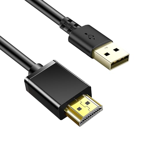 Herfair USB-A-auf-HDMI-Adapterkabel, USB-auf-HDMI-Ladekabel, 1,8 m, USB 2.0 Typ A Stecker -Stecker, Ladeadapter-Konverterkabel (nur zum Laden)