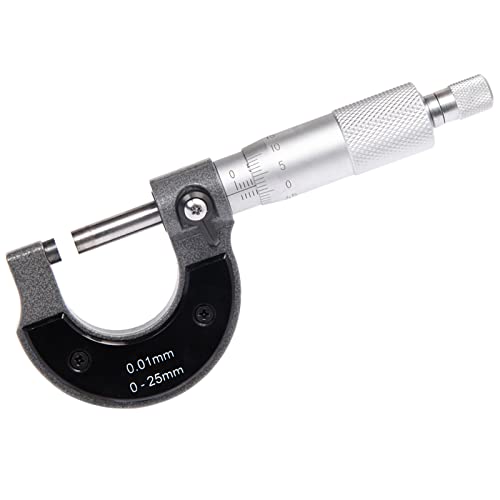 Beslands Bügelmessschraube 0-25 mm Mikrometerschraube Messschraube 0.01mm Auflösung Mikrometer Metrischer