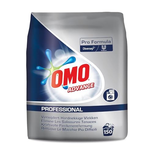 Omo Professional Waschmittel für gewerbliche Ansprüche und professionelle Reinigung – Phosphatfreies Vollwaschmittel mit aktivem Fett- und Fleckenlöser, 14,25 kg / 150 Wäschen