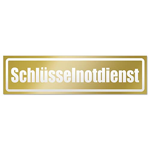 Kiwistar Schlüsselnotdienst invertiert Magnetschild Schild magnetisch - 60cm Gold - Magnetfolie für Auto PKW Kfz