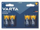 VARTA Batterien C Baby, 4 Stück, Longlife Power, Alkaline, 1,5V, ideal für Spielzeug, Funkmaus, Taschenlampen, Made in Germany