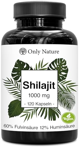 Shilajit Original 1000 mg – Hochdosierte Himalaya Shilajit Kapseln (60% Fulvinsäure, 12% Huminsäure) – Reines Shilajit für mehr Energie, Fokus & Ausdauer – 120 Kapseln Made in Germany & Laborgeprüft