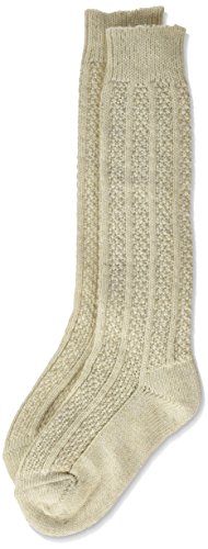 Lusana Jungen kinder kniekous gemêleerd Kniestr mpfe, Beige (Beige Meliert 75), 31-34 EU