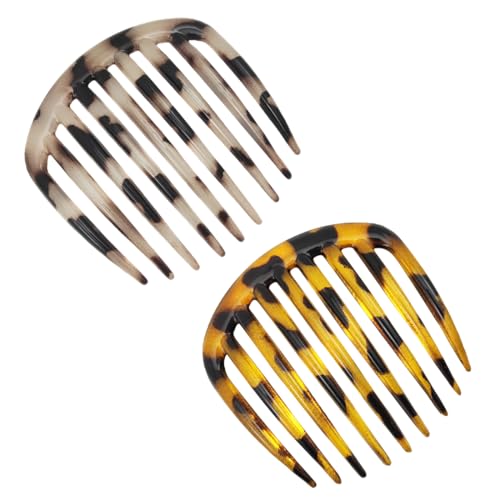 RAMGLYO 2 Stück Haarkamm French Side Combs Kunststoff Steckkämme Französisch Twist Kamm Haar Clips Mit Zähnen Für Haarzubehör Frauen Mädchen (Small)