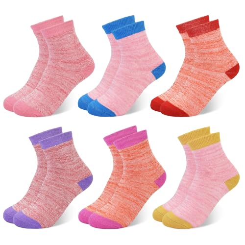 GENTABY Mädchen Dicke Socken Thermische Winter Socken Warme Wandersocken für 10-14 Jahre 35-38 Kleinkinder Mädchen Boot Cosy Geschenk Socken 6 Paar