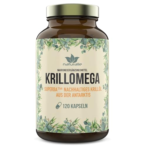 naturalie® - Krillöl Kapseln | SUPERBA™ BOOST | antarktischer Krill aus MSC-zertifiziertem und nachhaltigem Fang | laborgeprüfte Markenqualität | 120 Kapseln im Braunglas