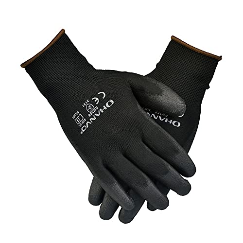 Latexbeschichtete Handschuhe, rutschfest, Arbeitshandschuhe for Männer und Frauen, verstärkte Schutzhandschuhe, verstellbares Handgelenk, geeignet for Gartenarbeit, Bau, Lager (Size : L) ( Color : One