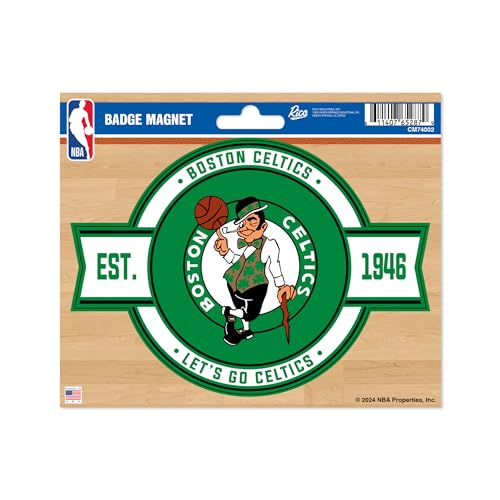 Rico Industries Uni – Erwachsene NBA Basketball Standard Badge Magnet-for Car, Fridge, Boston-Celtics-Grün, Einheitsgröße