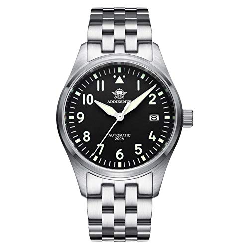 ADDIESDIVE automatikuhren Herren leuchtendanaloge Uhr automatik NH35A Mechanische Uhren Mit Edelstahlarmband H2