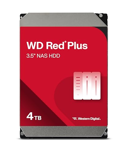 WD Red Plus 4TB NAS 3.5" Interne Festplatte - 5400 RPM Klasse, SATA 6 Gb/s, CMR, 256MB Cache