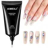 AIMEILI Rhinestone Glue Gel 30g, Super Glue Gel Nail Art Strass Kleber Gel Nail Gem Glue Rhinestone Glue UV Gel Kleber für Strasssteine Nägel