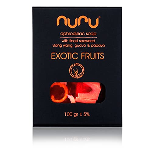 Nuru Seife Exotic Fruits (100 gr) – natürliche Seife für eine sinnliche Reinigung, handgemacht, mit Aphrodisiakum, frei von Tierversuchen