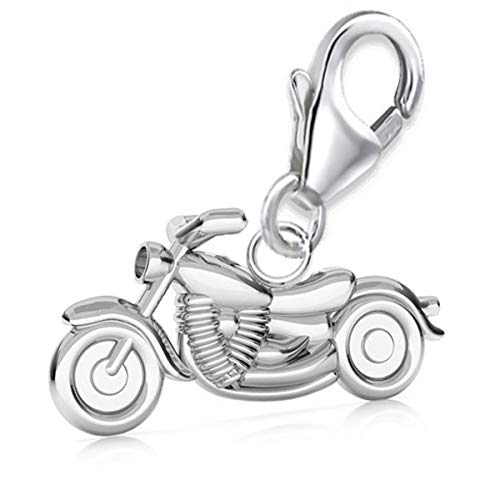 Goldene Hufeisen mini Motorrad Charm Anhänger 925 Echt Silber 18 x 15mm Damen Herren