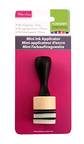 Vaessen Creative Mini-Farbauftragswalze, Wood, Foam, Black, 9 x 3 x 3 cm