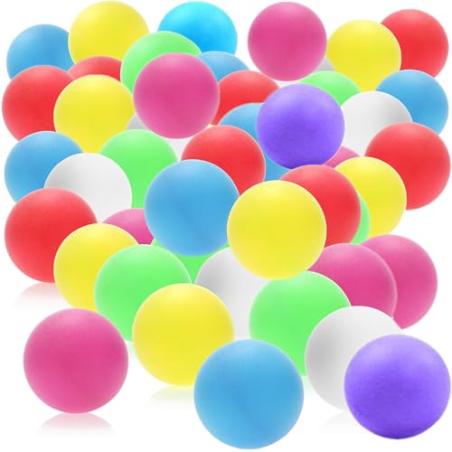 Yueser Tischtennisbälle Bunt, Tischtennisbälle, 60 Stück 40mm Ping Pong Bälle, Tischtennisball, Tischtennis Bälle, Tischtennisbälle Outdoor Table Tennis Balls Tombola Bälle für Bällebad Mischfarben