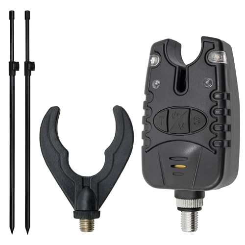 Banksticks + Bissanzeiger Set Rutenablage - Komplettes Ruten-Auflage-Set für optimales Angelerlebnis (1 Rute | Länge: 50-80cm)