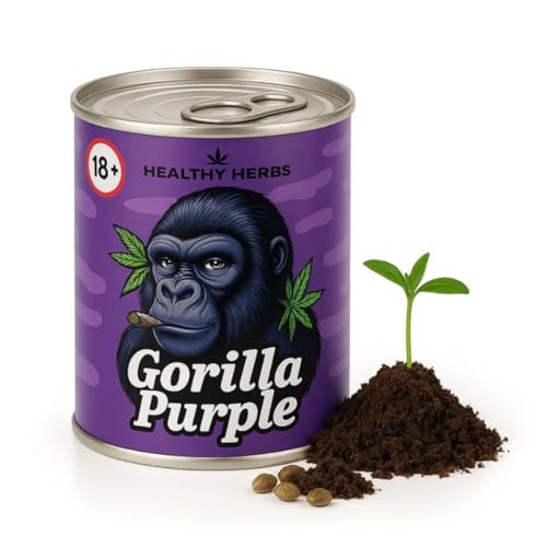 Cannabis Anbau Starter-Kit/Set für 1 Automatic Hanf/Weed Pflanzen inkl. Dünger und Growanleitung für Anfänger (Gorilla Purple)