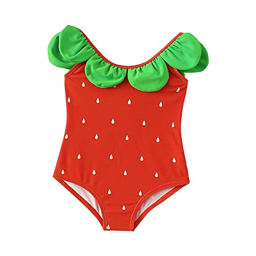 YIzdegg Kleinkind Baby Einteiler Badeanzug Sport Niedlich Hohe Taille Bikini Set Badeanzug Badeanzug Baby (Red, 6-12 Months)