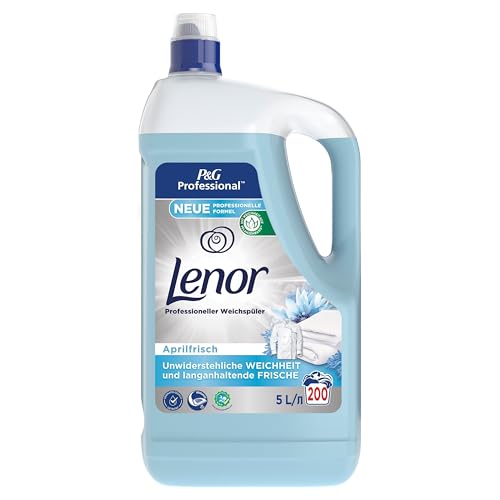 Lenor Professional Weichspüler Aprilfrisch, 600 WL, 15 L (3 X 5 L), Frischt Ihre Wäsche auf und macht sie weich, Professionelle Formel für den professionellen Einsatz, Dermatologisch getestet