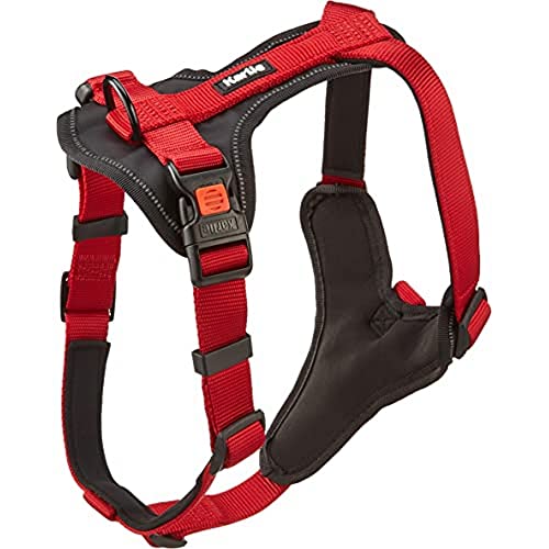 Karlie Art Sportiv Premium Y-Geschirr, Hundegeschirre, Nylon, Rot, 60-76x2,5 cm