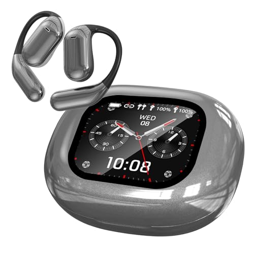 Zhwidnerso AI Übersetzer Kopfhörer, Kabellos Bluetooth 5.4 Echtzeit Übersetzungskopfhörer, Translator Earbuds 144 Sprachen, IPX6 Wasserdicht, für Reisen, Lernen, Sport(Grau)
