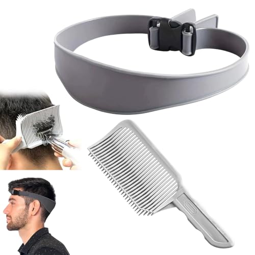 Haarschneidekamm Friseur Kamm,Verstellbare Haarschneide Schablone, Fade Kamm Männer Barber Set,Gebogenes Silikon Haarschnittband Haare Schneiden übergang Haarschneidemaschine