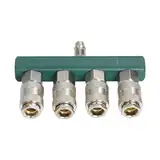 Pneumatischer Luftkompressor, Schnellsteckdose, Luftschlauch-Verteiler mit 4 Kupplungen und 6,35 mm NPT-Stecker