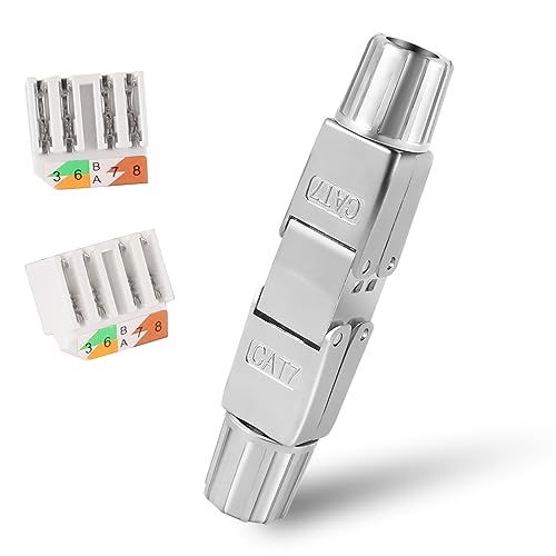 Indrnif RJ45 Netzwerkstecker LSA werkzeugloser Netzwerkkabelverbinder Cat5, Cat6, Cat7 STP Feldkonfektionierbare Kupplung Adapter Verlängerung für LAN Verlegekabel Ethernet Installationskabel