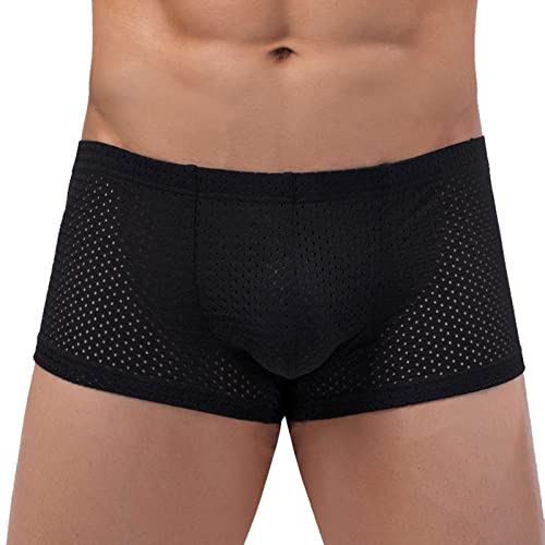 WKAYsIV Boxershorts Herren Größe Unterwäschehose, Modischer Sport, Lässige Sport-Boxershorts Mit Enger Passform Herren Schlank Unterwäsche(Schwarz,L)