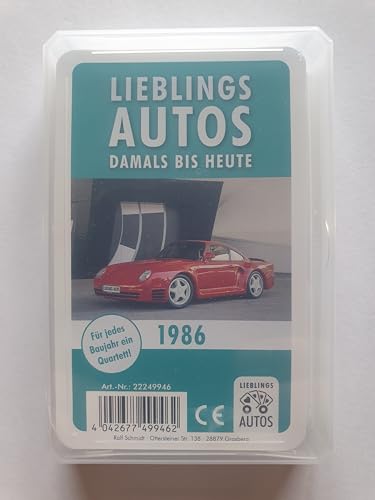 Lieblings Autos Auto Quartett 1986 Baujahr Geburtsjahr 39. Geburtstag Geschenk Spielkarten Neu