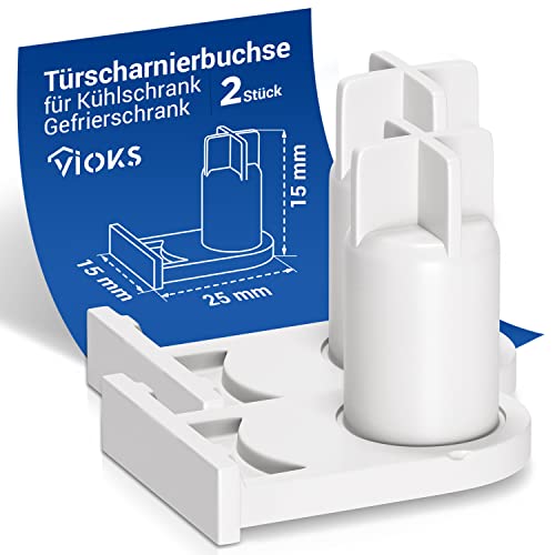 VIOKS SET 2x Türscharnierbuchse Ersatz für Bosch 00169301/169301 / 05384490/5384490 - Buchse für Kühlschrank Scharnier, Scharniere für Kühlschranktür Gefrierschrank Tür