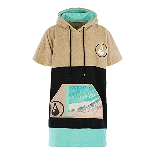 WAVE HAWAII Poncho Ericeira Surfponcho 95% Baumwolle Badeponcho für Körpergrößen von 160-190 cm Umkleidehilfe für Schwimmen Strand Surfen Duschponcho für Damen Herren Erwachsene