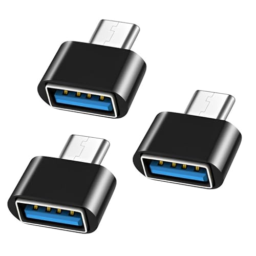 SHUBEIEUMI USB C auf USB Adapter (3 Stück), USB A auf USB C Adapter, USB C OTG Adapter, USB Buchse auf USB-C Stecker Kompatibel mit MacBook Pro, Samsung Galaxy S24/S23, Laptops und Mehr (Schwarz)