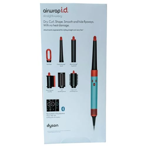 Dyson Airwrap i.d. Multi-Styler and Dryer Straight+Wavy HS08 - Bluetooth Enabled - for Perfect Curls (Ceramic Patina/Topaz)