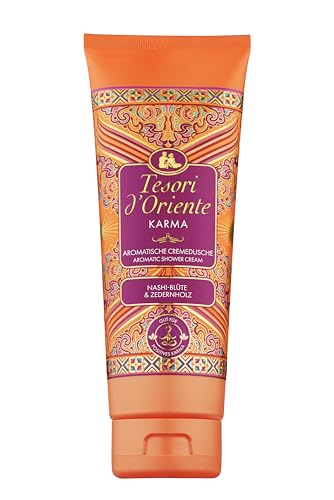 Tesori d'Oriente Cremedusche 'Karma' | aromatisches Duschgel mit Nashi-Blüte & Zedernholz | Duschcreme zur Körperpflege | Wellness-Rituale für Körper & Sinne | 250ml