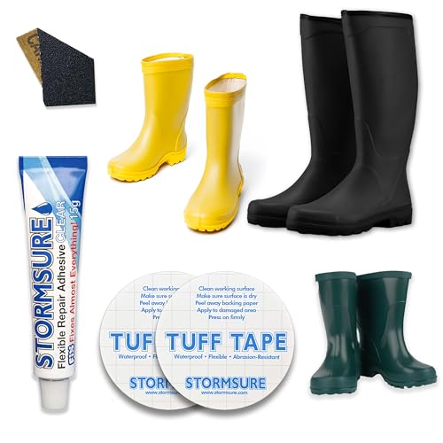 Stormsure Gummistiefel Reparaturset - Klar - Industrie Wellie Kleber, Sohlenreparatur, Fersenreparatur, Stiefelreparatur - PU-Kleber, wasserdicht, permanent, langlebig, flexibel, farblos