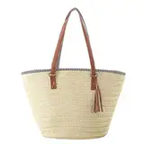 Damen Stroh Schultertasche Damen Basttasche Einzelne Umhängetasche Große Strohtasche Sommer Strandtasche Gewebt Korbtasche Flechttasche Stroh Basttasche Damen Sommer Strohtasche Sommer Strandtasche