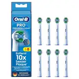 Oral-B Pro Precision Clean Aufsteckbürsten für elektrische Zahnbürste, 8 Stück, Zahnreinigung mit innovativen X-förmigen Borsten, Original Oral-B Zahnbürstenaufsatz, Designed in Germany