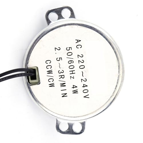 Synchronmotor, 1 Stück 220–240 V Wechselstrom-Getriebemotor, 4 W Cw Ccw-Elektromotor für Elektrischen Lüfter-Lüftungsmechanismus, Heizung, Getriebemotor (SIXRUN1kax456vmg-02)